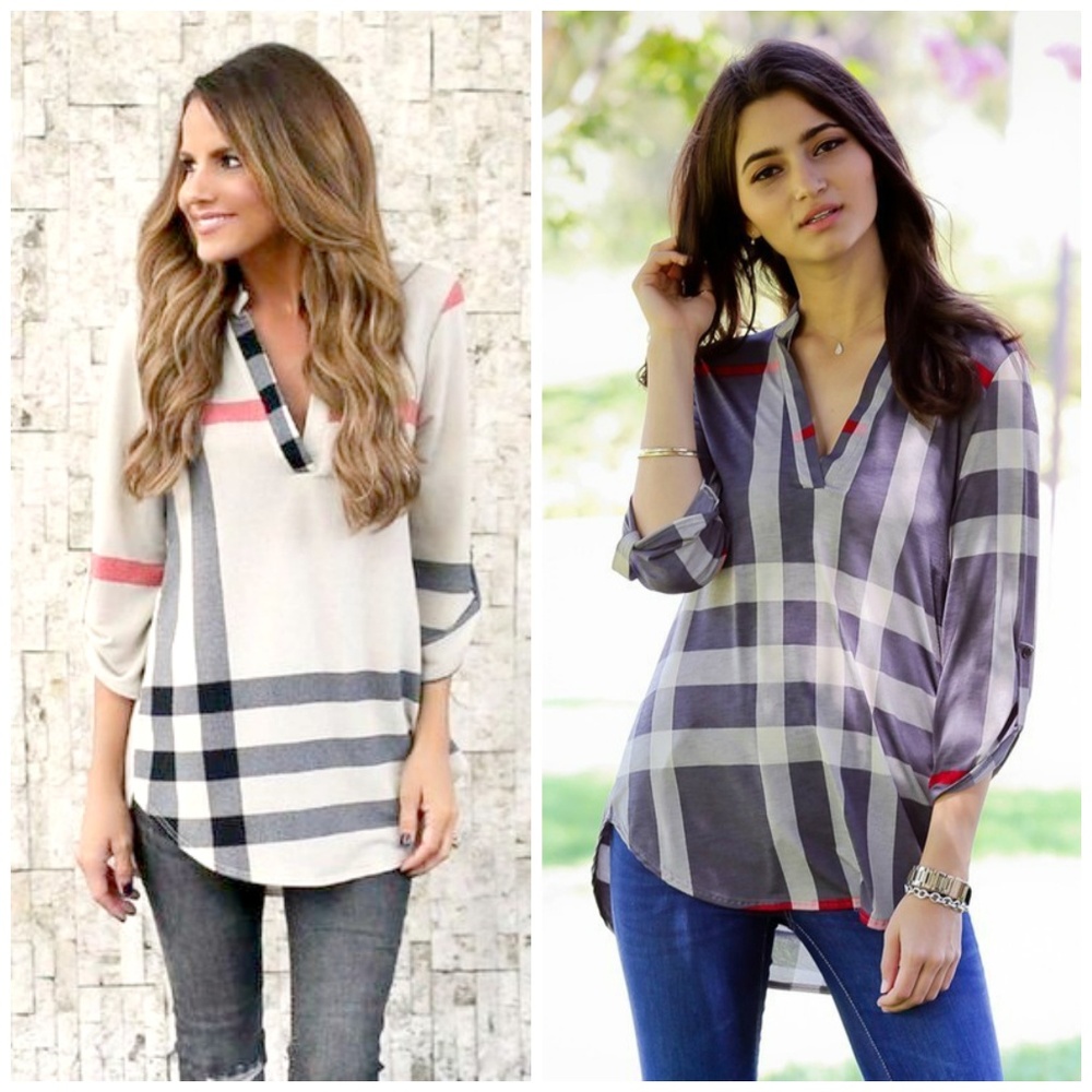 ICONIC Designer Plaid Check PLUS SIZE Tunic Top